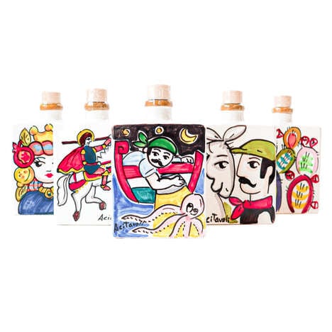 Hand-Painted EVOO Bottles