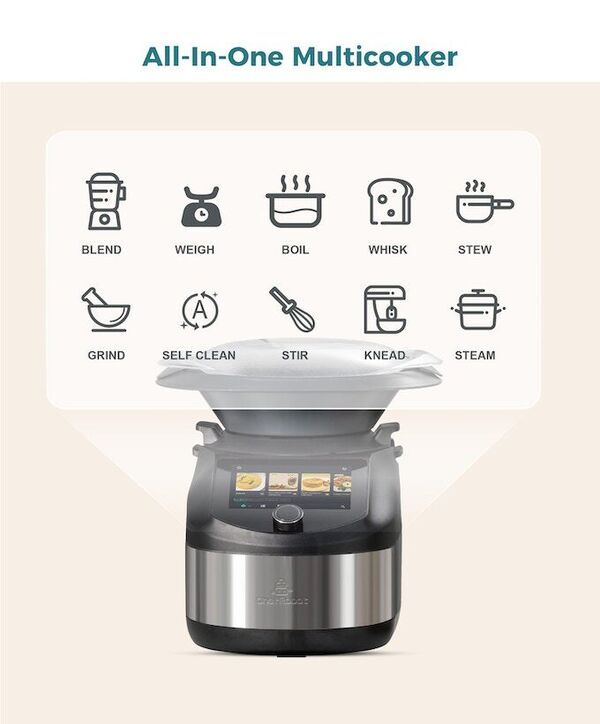 Kitchen Food Processor Robot Smart All-In-One Cooker,Chopper,Steamer,Juicer, Blender,Boil,Knead,Weigh, Multi-Functional Self-Clea