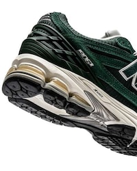 Textural Green Leather Sneakers Image 1