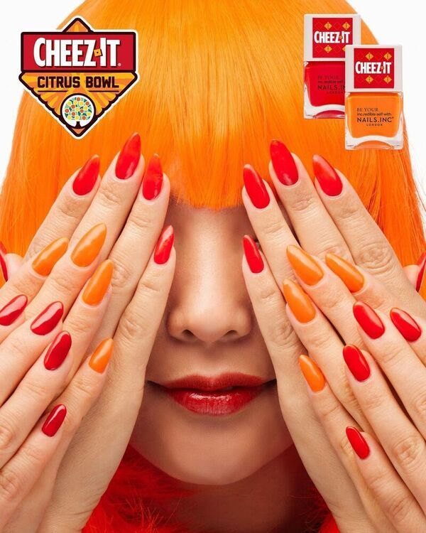 Cheesy Snack Nail Polishes : cheez it x nails inc