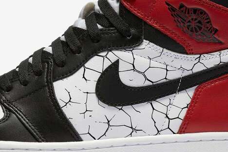 Distressed Crackled Leather Sneakers