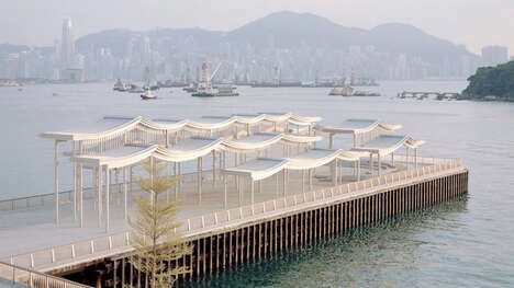 Dynamic Wavy Steel Canopies