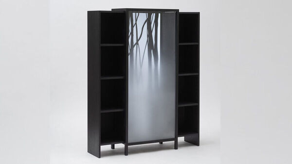 Sliding Wintery Landscape Bookshelves