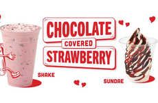 Blended Chocolate Strawberry Shakes