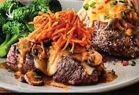 Crunchy Carrot-Topped Steaks