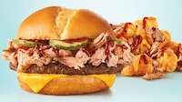 Pulled Pork-Topped Cheeseburgers