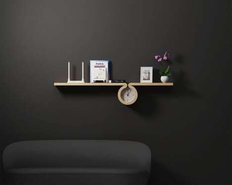 Clock-Accented Shelf Designs