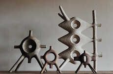 Geometric Wooden Art Sculptures