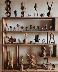 Geometric Wooden Art Sculptures Image 3