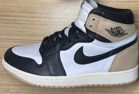 Coffee-Themed Tonal High-Top Sneakers