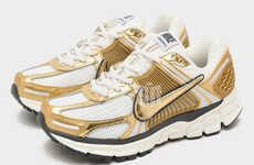 Flashy Gold Utilitarian Sneakers