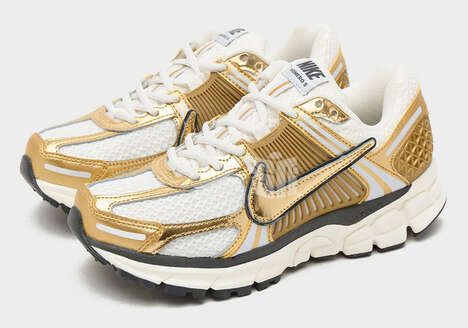 Flashy Gold Utilitarian Sneakers