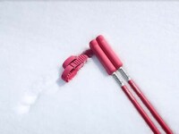 Vibrant Rhubarb Pink Ski Poles Image 2