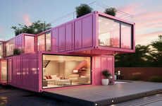 Pink-Hued Shipping Container Homes