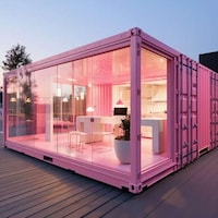 Pink-Hued Shipping Container Homes Image 6