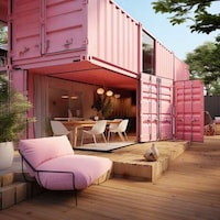 Pink-Hued Shipping Container Homes Image 7