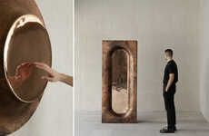 Sculpturally Artistic Copper Mirrors