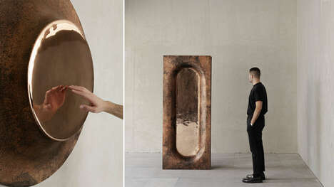 Sculpturally Artistic Copper Mirrors