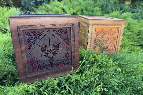 Gothic Wooden Desk Lamps