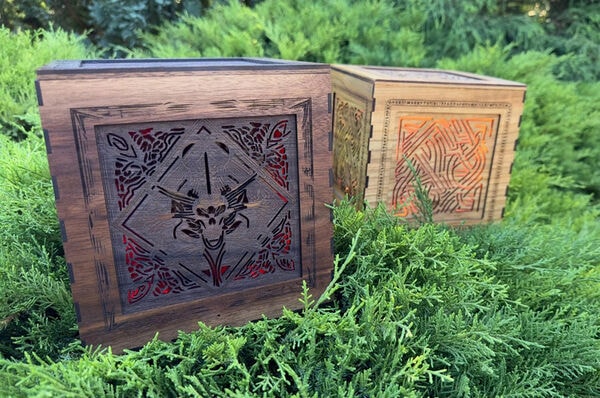Gothic Wooden Desk Lamps