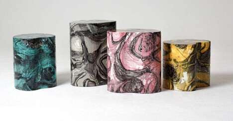 Stone-Like Styrofoam Stools