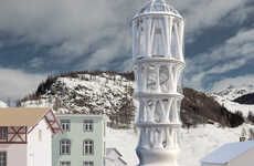 White 3D-Printed Tower Buildings