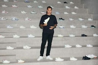 Minimal Collaborative Tennis Sneakers Image 4
