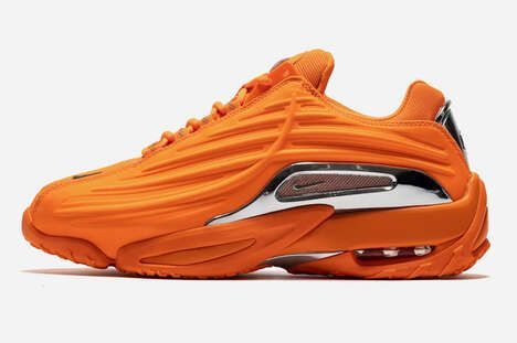 Vibrant Orange Textural Sneakers