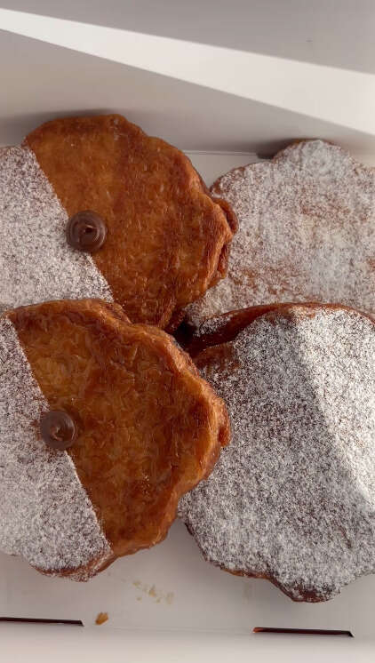 Flattened Chocolate-Filled Croissants
