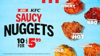Sauce-Covered QSR Chicken Nuggets