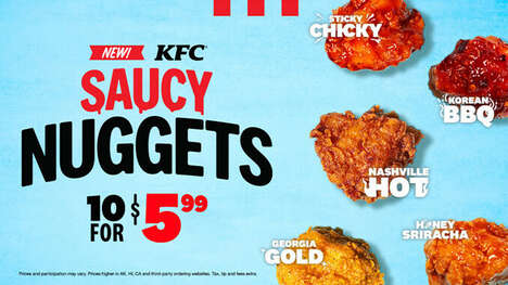 Sauce-Covered QSR Chicken Nuggets