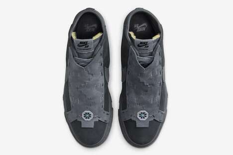 Laceless Textural Mid-Cut Sneakers