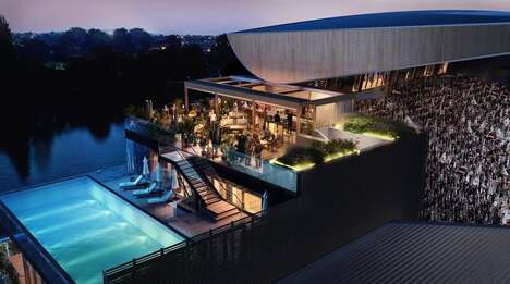 Rooftop Pool Football Stands