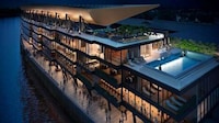Rooftop Pool Football Stands Image 2