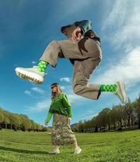 Green Colorway Technical Sneakers Image 3