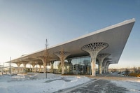 Latticed-Steel Transport Hub Columns Image 1