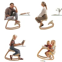 Wooden Kneeling Computer Chairs Image 1