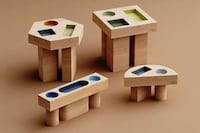 Geometric Cutout Side Tables
