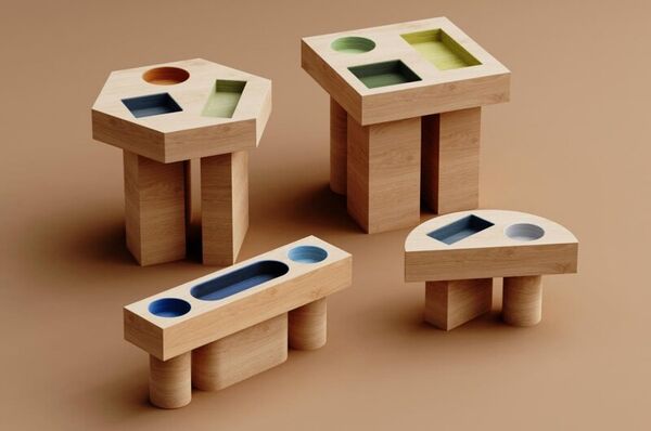 Geometric Cutout Side Tables