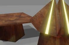 Origami-Inspired Lit Table Concepts