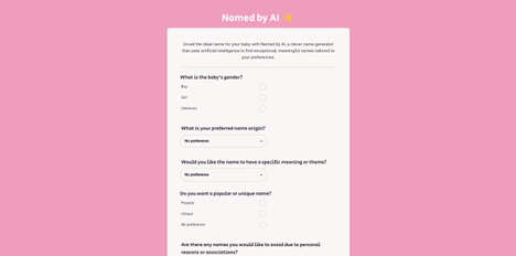 Quiz-Based AI Naming Tools