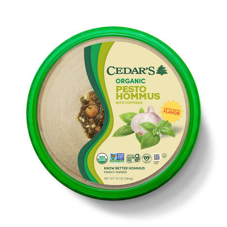 Organic Pesto-Topped Hommus