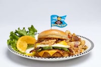 Stacked Brunch-Style Burgers Image 1