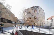 Wooden Cubic University Buildings