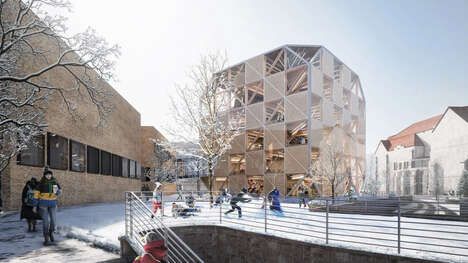 Wooden Cubic University Buildings