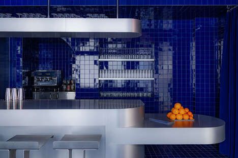 Cobalt Blue-Tiled Cocktail Lounges