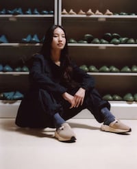 Sneaker-Like Leather Mules Image 1