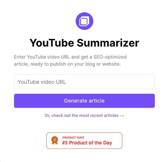 SEO-Optimized Summary Articles: The YouTube Summarizer is a Key Tool in ...