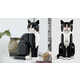 Black-and-White Puzzle Brick Cats Image 1