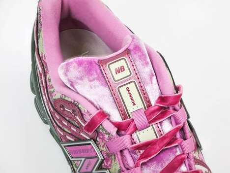 Lush Pink-Floral Lifestyle Sneakers